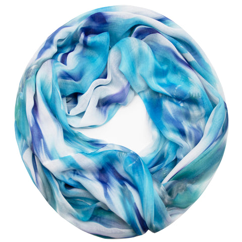 Loop Schlauchschal für Damen Schal Tuch seidig-luftig leicht mit buntem Muster Print