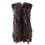 Damen Weste Echtfell Fellweste Winter Pelz Jack