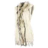 Damen Weste Echtfell Fellweste Winter Pelz Jack