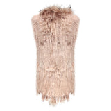 Damen Weste Echtfell Fellweste Winter Pelz Jack