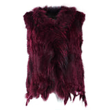 Damen Weste Echtfell Fellweste Winter Mantel Jacke