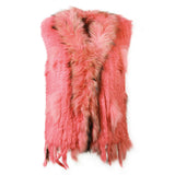 Damen Weste Echtfell Fellweste Winter Mantel Jacke