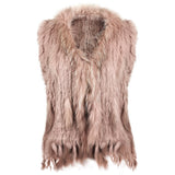 Damen Weste Echtfell Fellweste Winter Mantel Jacke