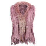 Damen Weste Echtfell Fellweste Winter Mantel Jacke
