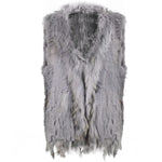 Damen Weste Echtfell Fellweste Winter Mantel Jacke