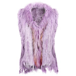 Damen Weste Echtfell Fellweste Winter Mantel Jacke