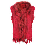 Damen Weste Echtfell Fellweste Winter Mantel Jacke