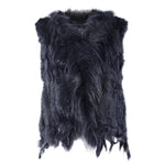 Damen Weste Echtfell Fellweste Winter Mantel Jacke