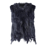 Damen Weste Echtfell Fellweste Winter Mantel Jacke