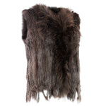 Damen Weste Echtfell Fellweste Winter Mantel Jacke