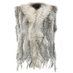 Damen Weste Echtfell Fellweste Winter Mantel Jacke