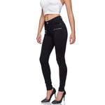 Damen Stretch Hose Skinny Fit Jegging High-Waist Leggings