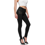 Damen Stretch Hose Skinny Fit Jegging High-Waist Leggings