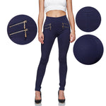 Damen Stretch Hose Skinny Fit Jegging High-Waist Leggings