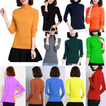Damen Pullover Langarm Rollkragenpullover