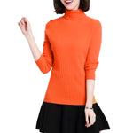 Damen Pullover Langarm Rollkragenpullover