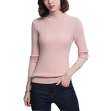 Damen Pullover Langarm Rollkragenpullover