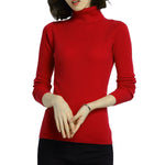 Damen Pullover Langarm Rollkragenpullover