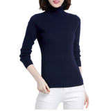 Damen Pullover Langarm Rollkragenpullover