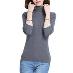 Damen Pullover Langarm Rollkragenpullover