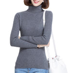 Damen Pullover Langarm Rollkragenpullover