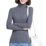 Damen Pullover Langarm Rollkragenpullover