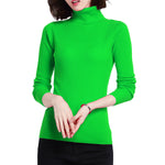 Damen Pullover Langarm Rollkragenpullover