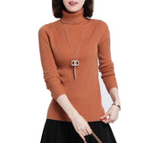 Damen Pullover Langarm Rollkragenpullover
