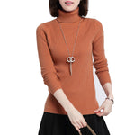 Damen Pullover Langarm Rollkragenpullover