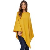 Damen Kaschmir Wolle Elegante Poncho Strickpullover