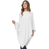 Damen Kaschmir Wolle Elegante Poncho Strickpullover