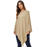 Damen Kaschmir Wolle Elegante Poncho Strickpullover