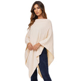 Damen Kaschmir Wolle Elegante Poncho Strickpullover