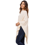 Damen Kaschmir Wolle Elegante Poncho Strickpullover