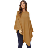 Damen Kaschmir Wolle Elegante Poncho Strickpullover