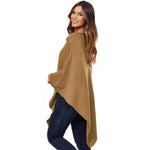 Damen Kaschmir Wolle Elegante Poncho Strickpullover