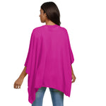 Damen Cardigan Pink Poncho Schal Cashmere Made in Italy