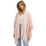 Damen Cardigan Pink Poncho Schal Cashmere Made in Italy