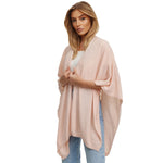 Damen Cardigan Pink Poncho Schal Cashmere Made in Italy