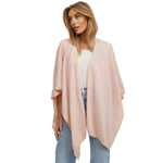 Damen Cardigan Pink Poncho Schal Cashmere Made in Italy