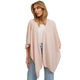 Damen Cardigan Pink Poncho Schal Cashmere Made in Italy